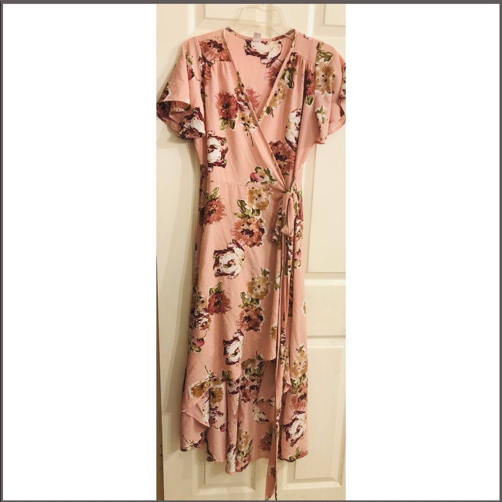 Pink summer floral dress
